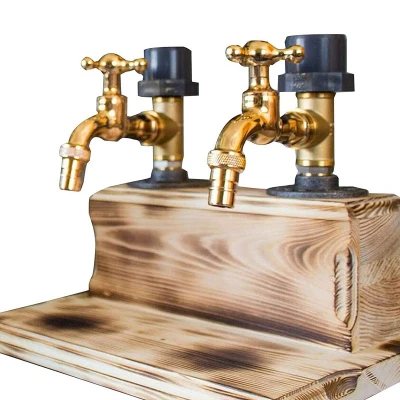 Whiskey Wood Dispenser,Fathers Day Liquor Whiskey Wood Dispenser Faucet Shape for Party Dinner