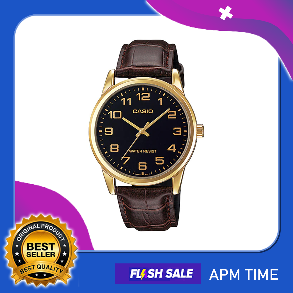 Casio Quartz All Brown Leather Band Watch for Men Brown for Men Lazada PH