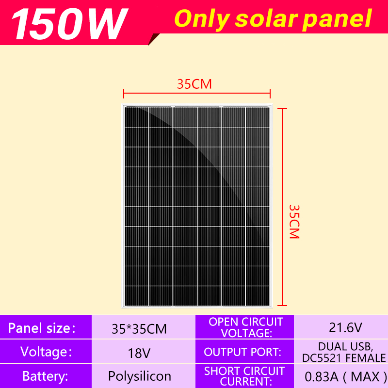 Solar panel 150W 300W solar panel board monocrystalline silicon power