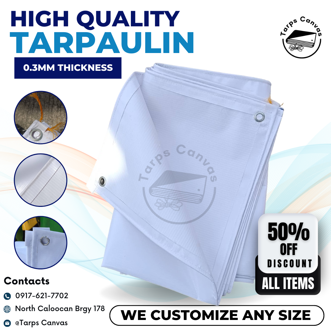 8x12ft HIGH QUALITY WHITE TARPAULIN / MAKAPAL NA KLASE NG TARPAULIN