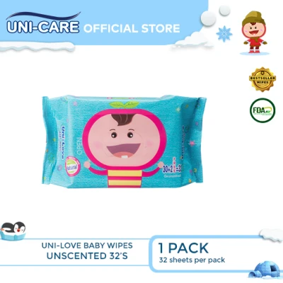UniLove Unscented Baby Wipes 32's Pack of 1