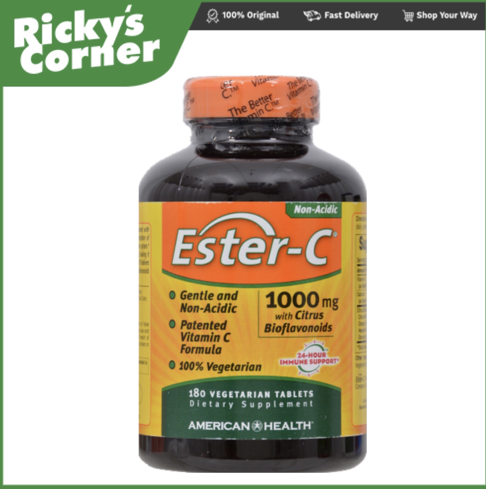 EsterC 1000 mg non acidic vitamin c with Citrus Bioflavonoids 180