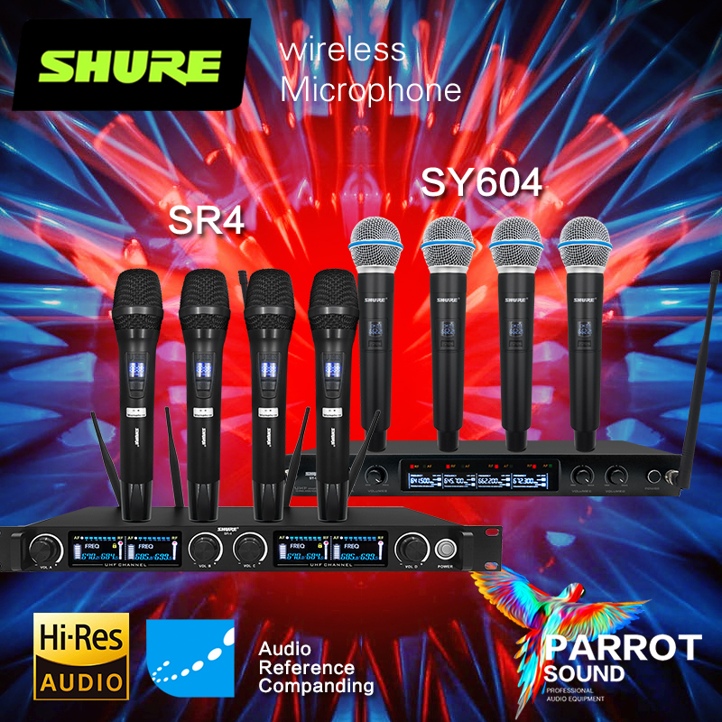 SHURE SR4 4 Channel Professional UHF Wireless Microphone System, 4