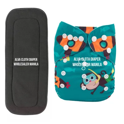Alva Washable Cloth Diapers ✅Bamboo Charcoal Insert 5-Layer Airplane