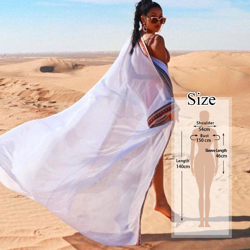 Caftan Beach Chiffon Cover up Pareos de Playa Mujer Beach Wear Oversize