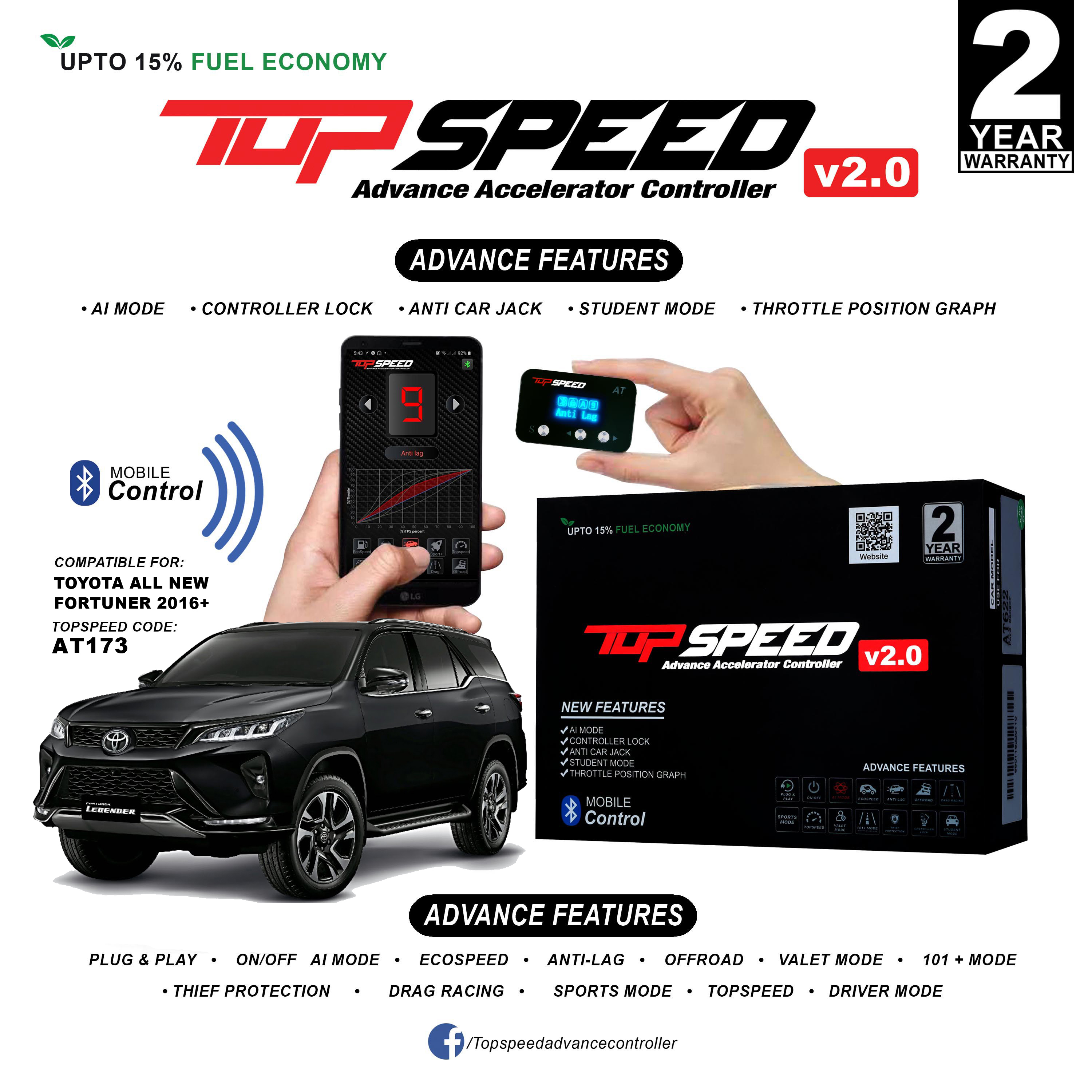 Topspeed Advance Controller for TOYOTA ALL NEW FORTUNER 2016+ Lazada PH