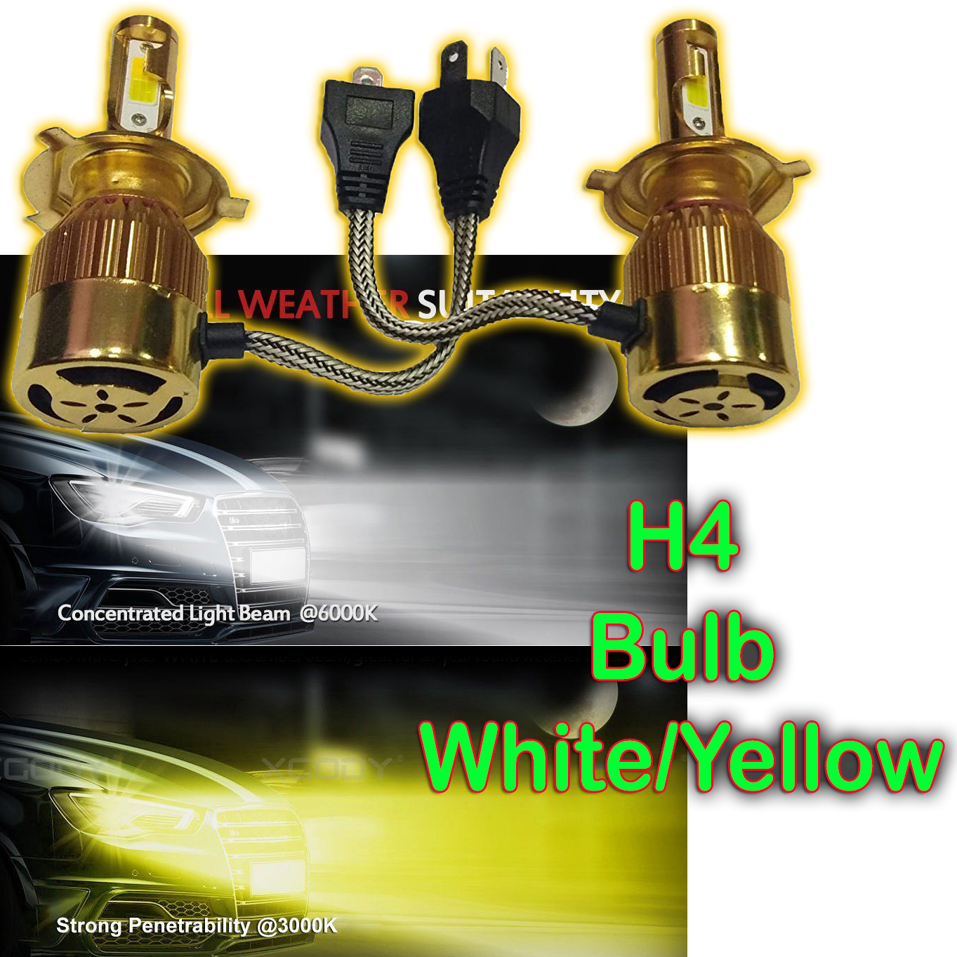 dual colour led headlight bulb