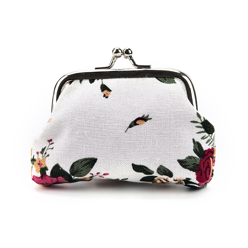 Women Coin Purse Flower Printing Ladies Coin Purse Pocket Coin Pouch Key Credit