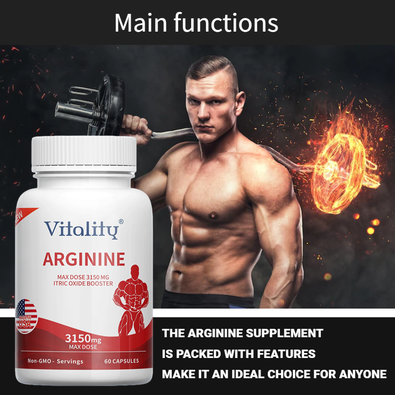 Arginine Nitric Oxide Booster Muscle Recovery Stamina Energy