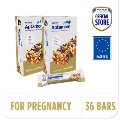 Nutricia Aptamom Cereal Bar - Raisin and Chocolate with DHA (Bundle of 2)