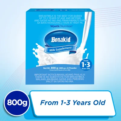 Wyeth® BONAKID® Stage 3 Powdered Milk Drink for 1-3 years old, Sachet in Box, 800g (400g x 2)