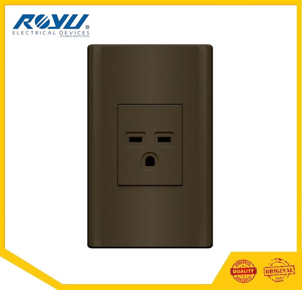 ROYU Plano Series All Type, Modern 1,2,3 gang outlet, 1 and 3 way, Dark