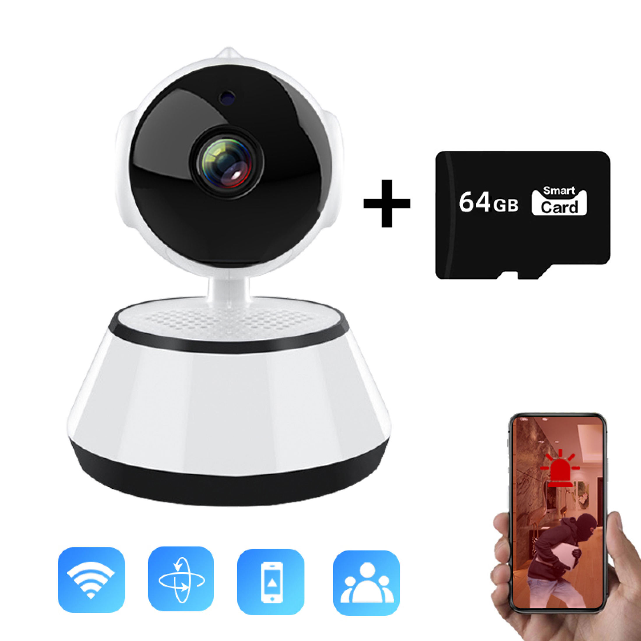 【COD】V380 Q6 PRO CCTV Camera Wifi Connect to Phone 1080P IP Camera 360