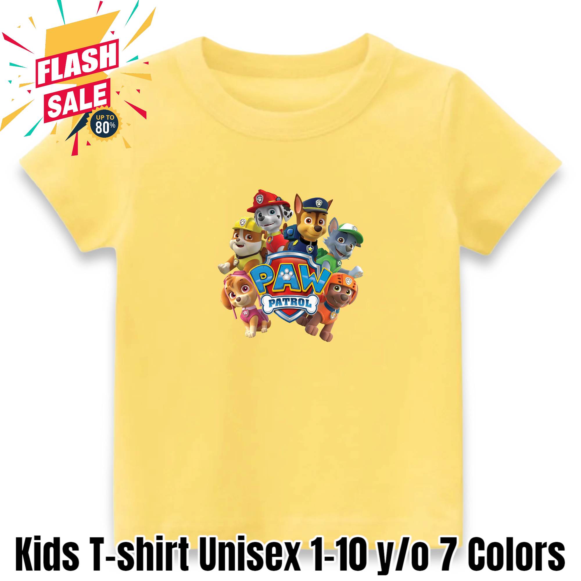 PAW PATROL Kids T shirt Cotton 1-10 y/o Unisex for Boys Girls