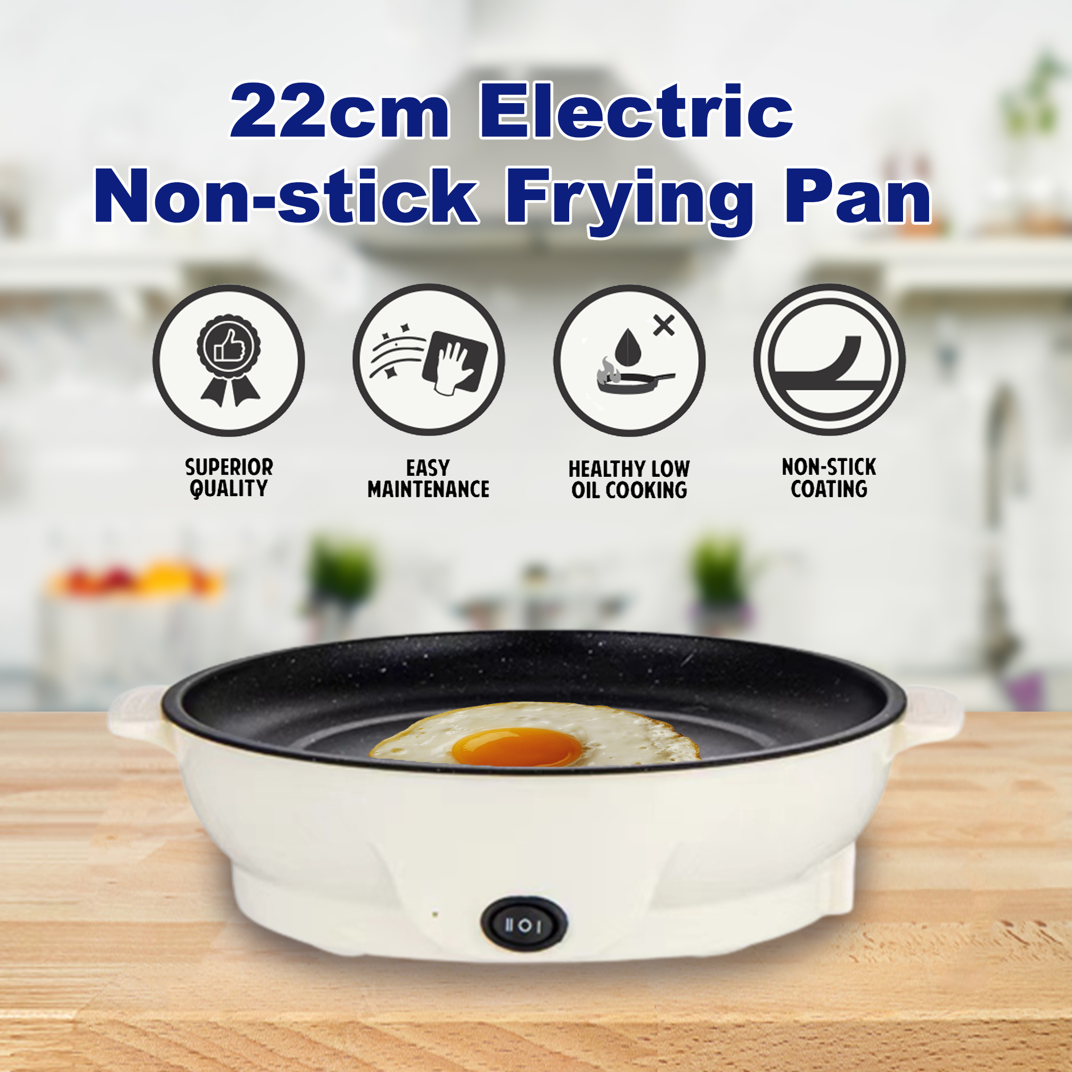 20CM Electric baking pan Electric pan multifunction Non Stick pan 22cm