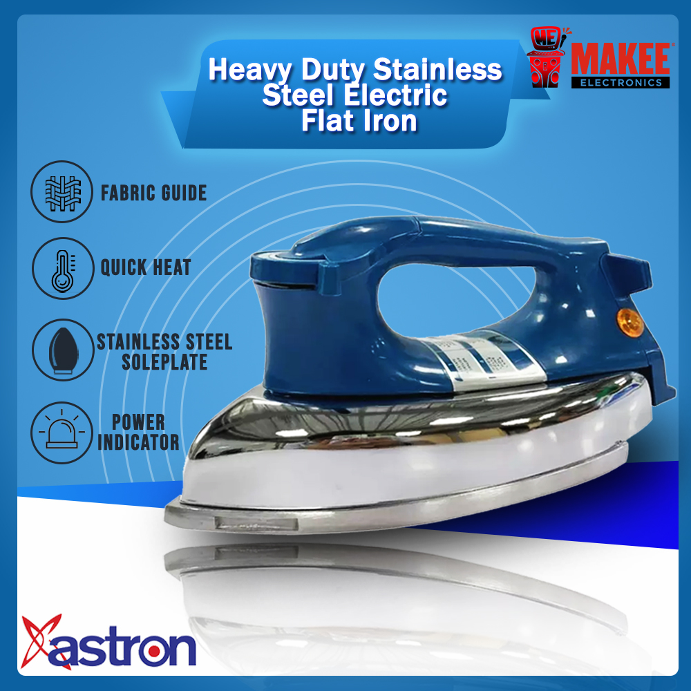 Astron PFI1333M Heavy Duty Stainless Steel Electric Flat Iron (1000W