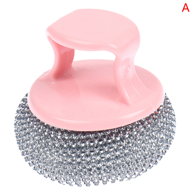Wire Ball Brush With Handle Pan Cleaning Brush Dish Handle Washing Brush