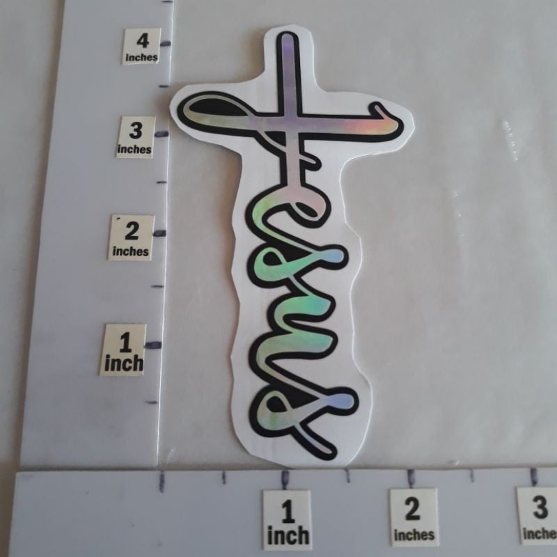 Jesus Crossword Sticker Decal in Silver, Gold & Hologram Lazada PH