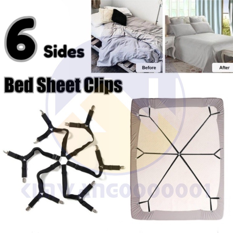 6 Sides Bed Sheet Clips Mattress Suspender Straps Bed Cover Holder