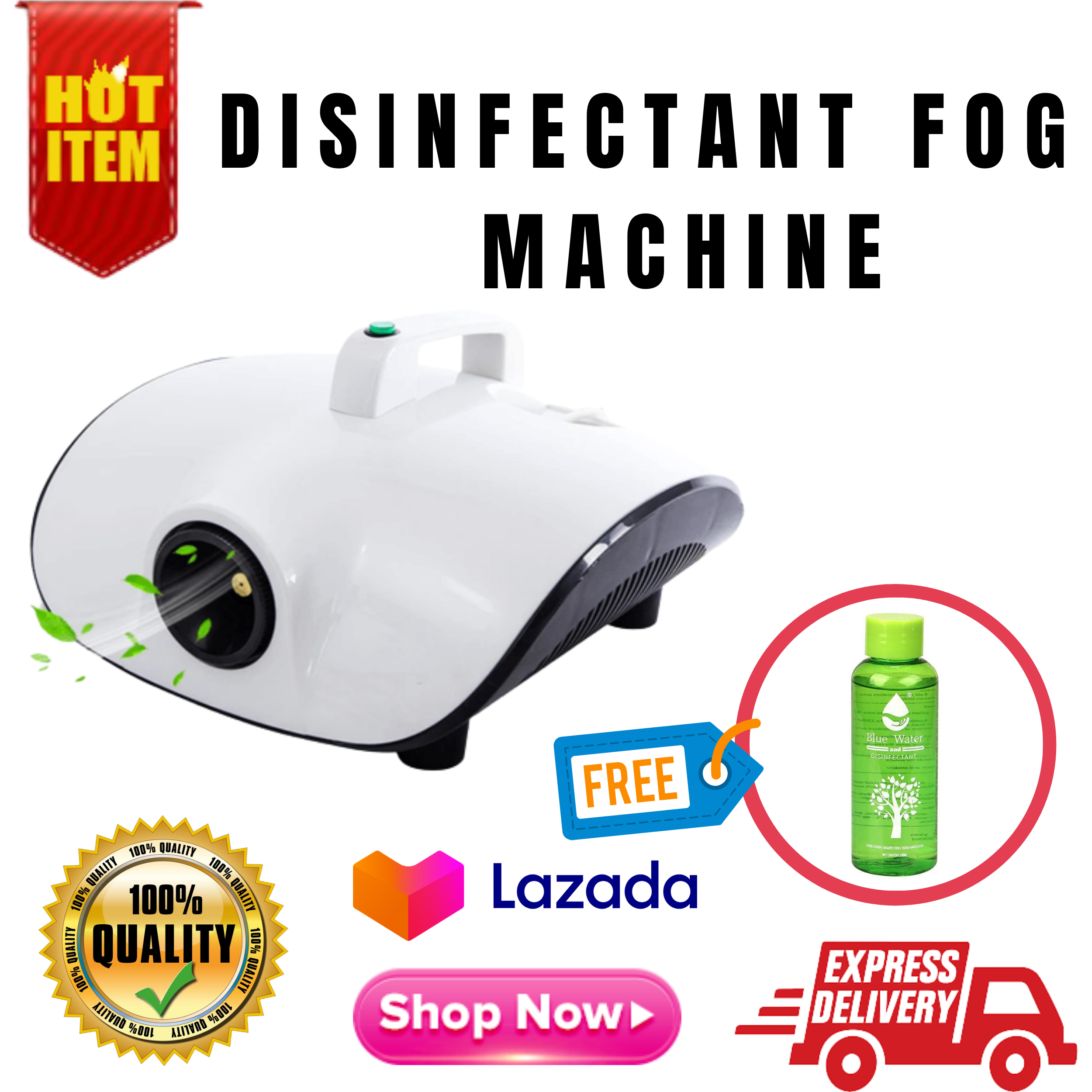KLYNN. Authentic Fog Machine Disinfectant Fog Machine for Car Home FREE
