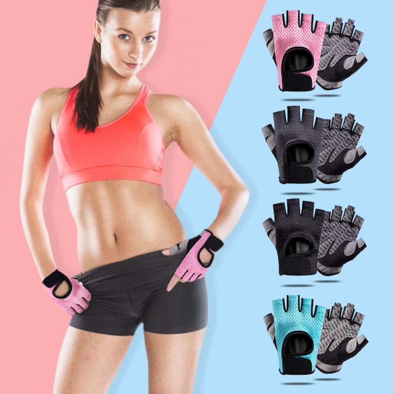 Cycling Fitness Gloves Silicone Palm Hollow Back Gym Gloves