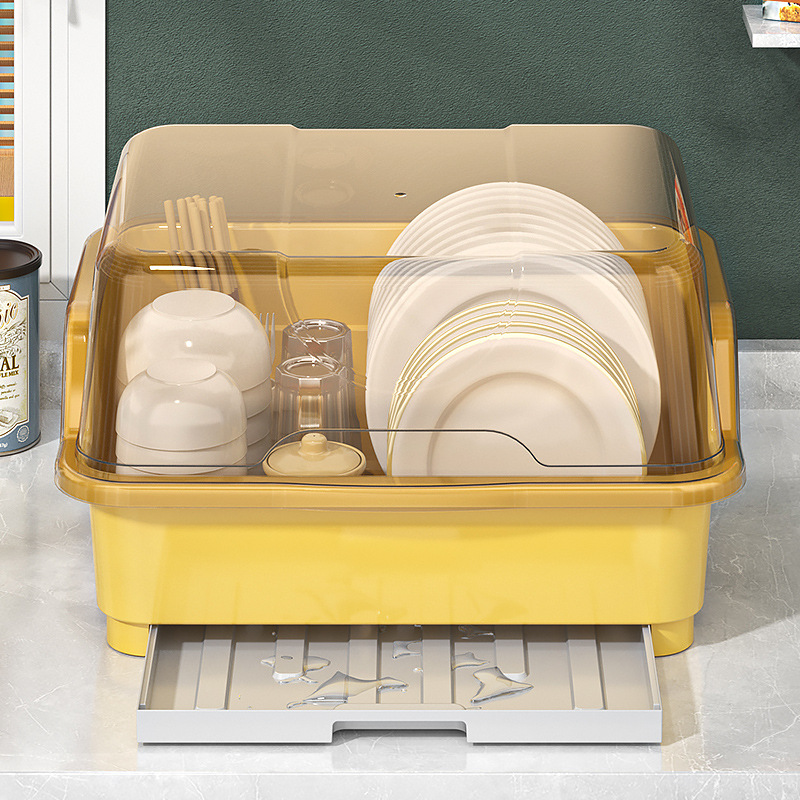 Kitchen Dish Rack with Cover Dust-proof insect-proof Dish drain