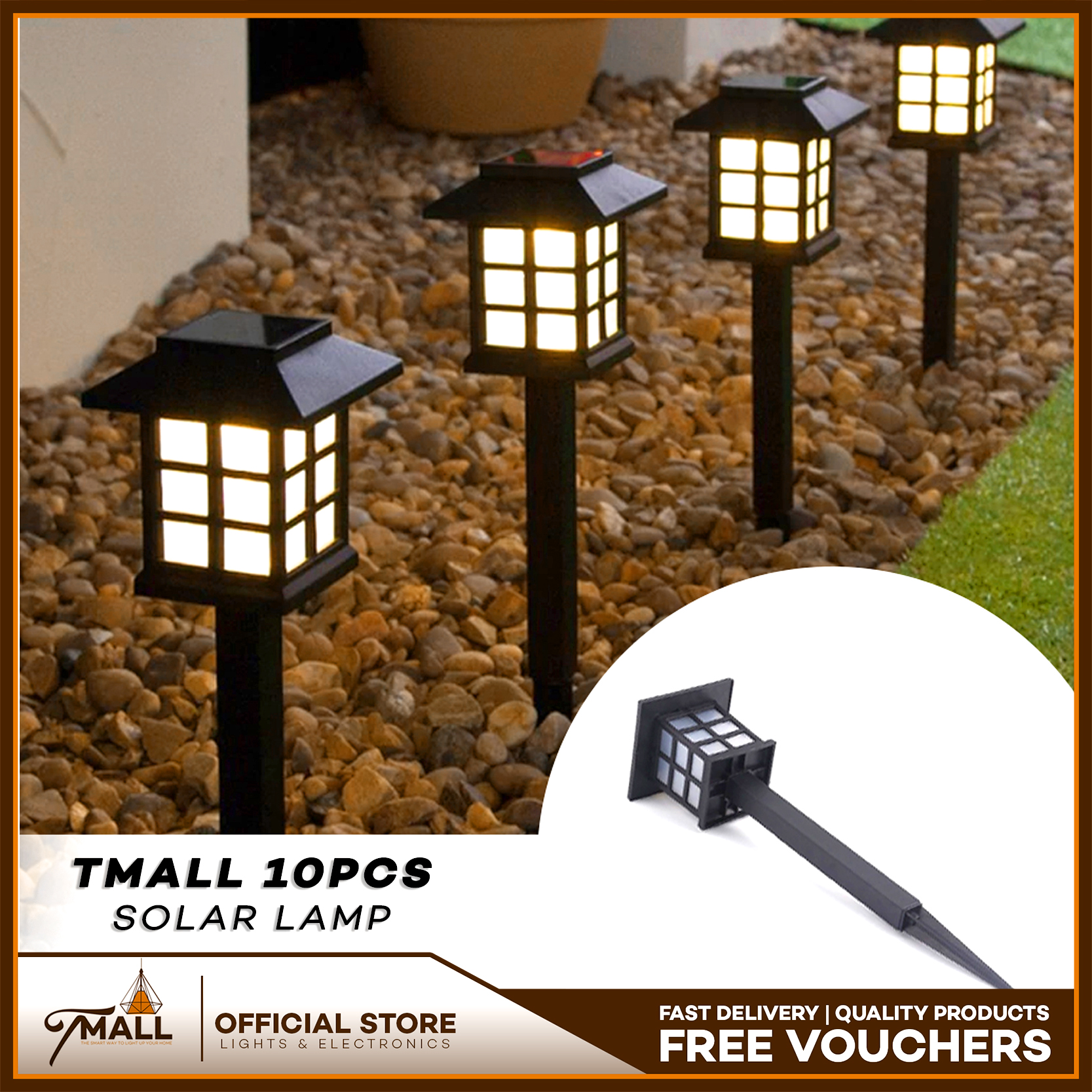 10 Pieces Solar Powered Garden Lawn, How To Turn Off Landscape Lights