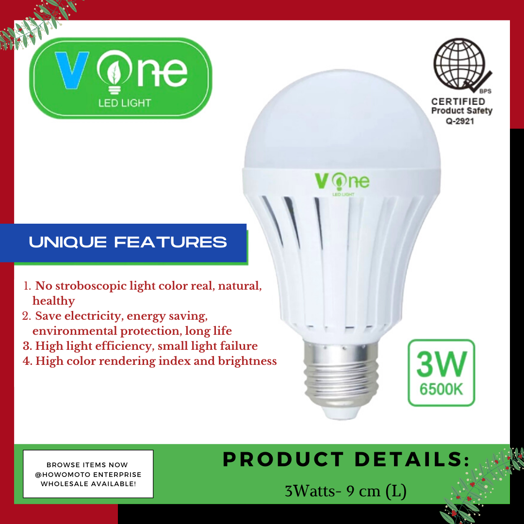 VONE LED Energysaving E27 Light Bulb 3W / 5W / 7W / 9W / 12W / 15W LED