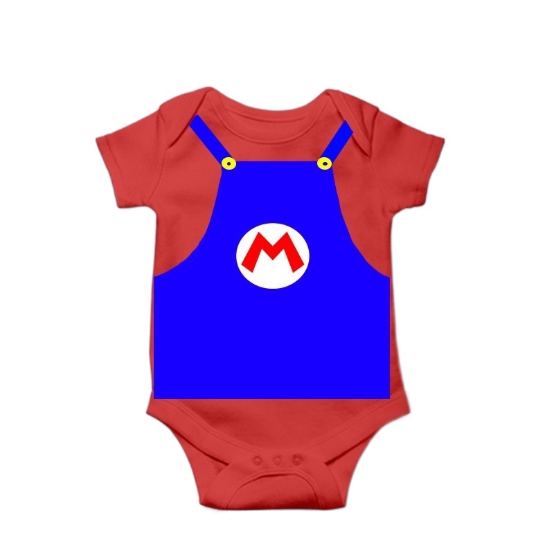 Luigi LS Onesie with Piping, White/Sky Blue main image 1