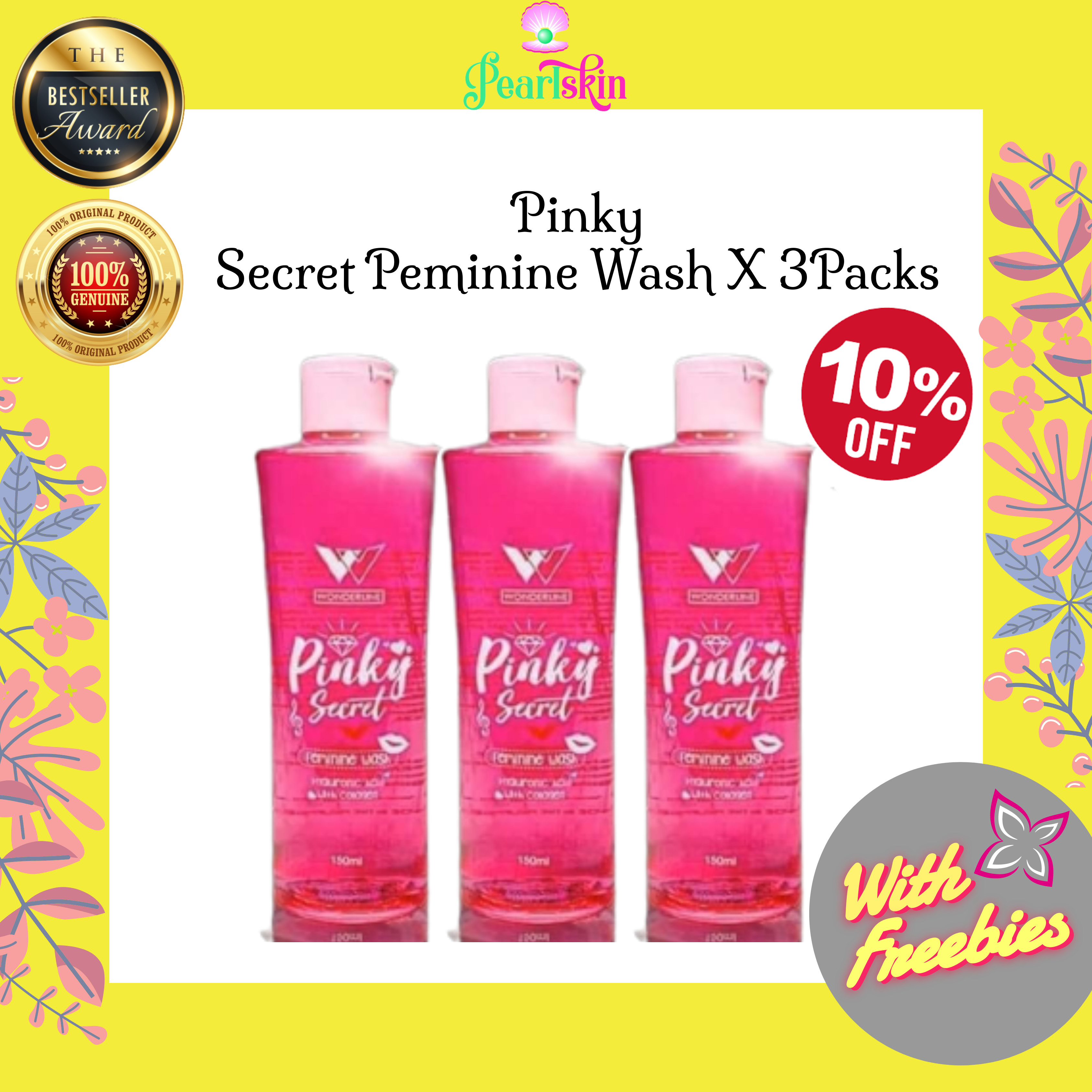 PEARL SKIN MEMORY PINKY SECRET Feminine Wash Authentic Original Wash Pinky pH Balancing