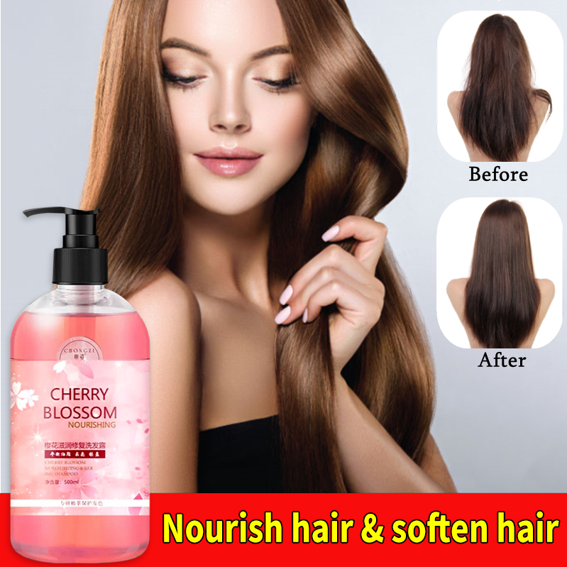 Natural Cherry Blossom Moisturizing Shampoo Smooth Shampoo Repair Damaged Hair Improve Dry Hair