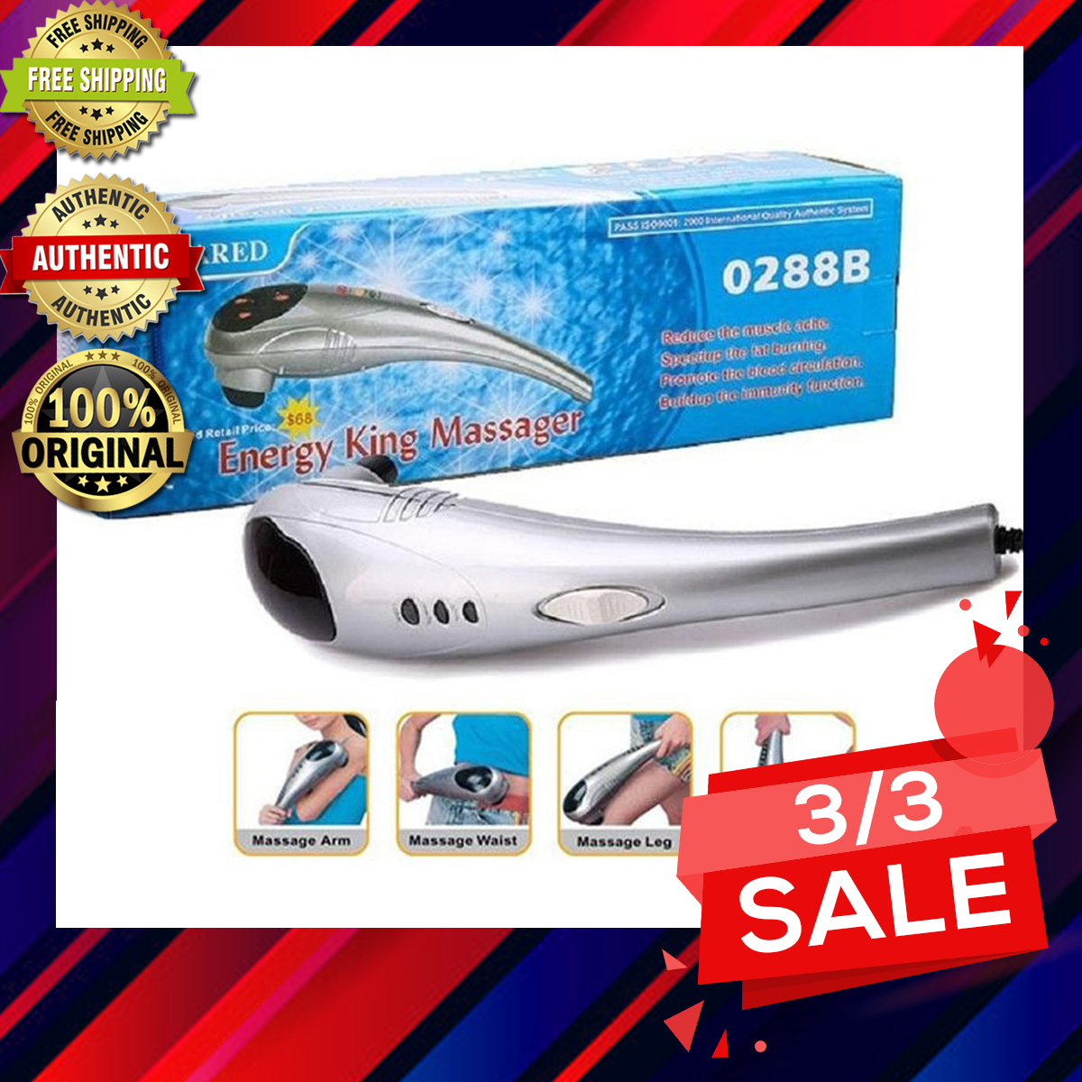 100 AUTHENTIC Infrared Energy King Massager BEST Use to Promotes Body