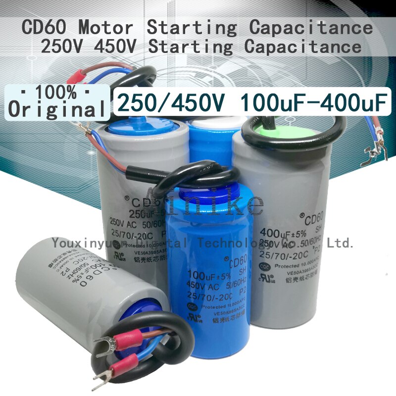 CD60 Motor Starting Capacitance 450V 250V 100uf 150uF 200uF 250uF 300uF ...