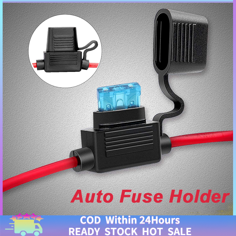 HUIQIAODS 16 Gauge ATC/ATO Fuse Holder 2Pack 30A Inline Automotive Blade Fuse Holder Standard Plug Socket 
