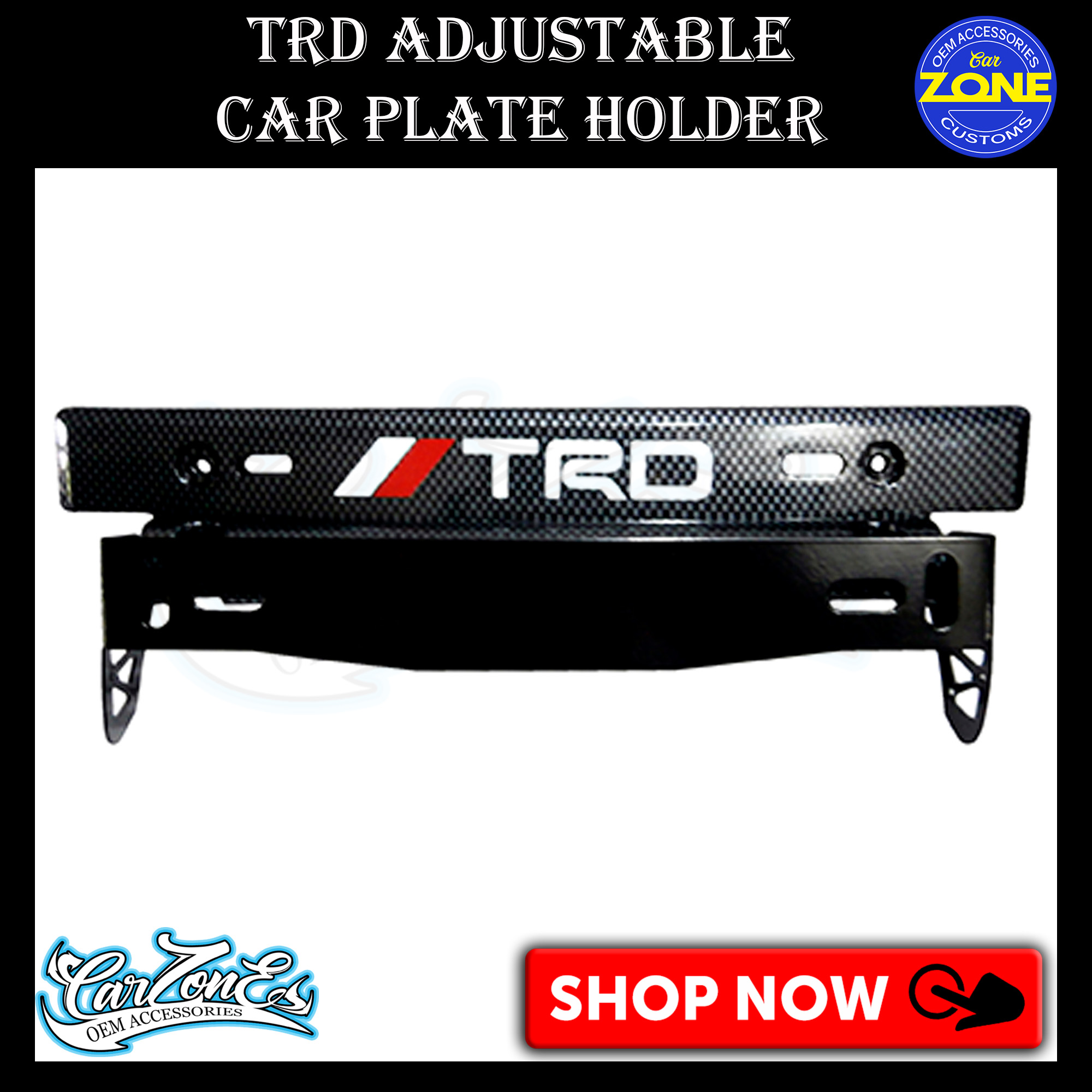 TRD Adjustable License Car Plate Holder Carbon Glossy Lazada PH