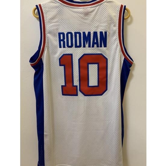 new men's Detroit Pistons 10 Dennis Rodman retro embroidery basketball jerseys jersey white