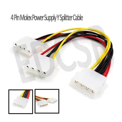 4 Pin Molex Power Supply Y Splitter Cable