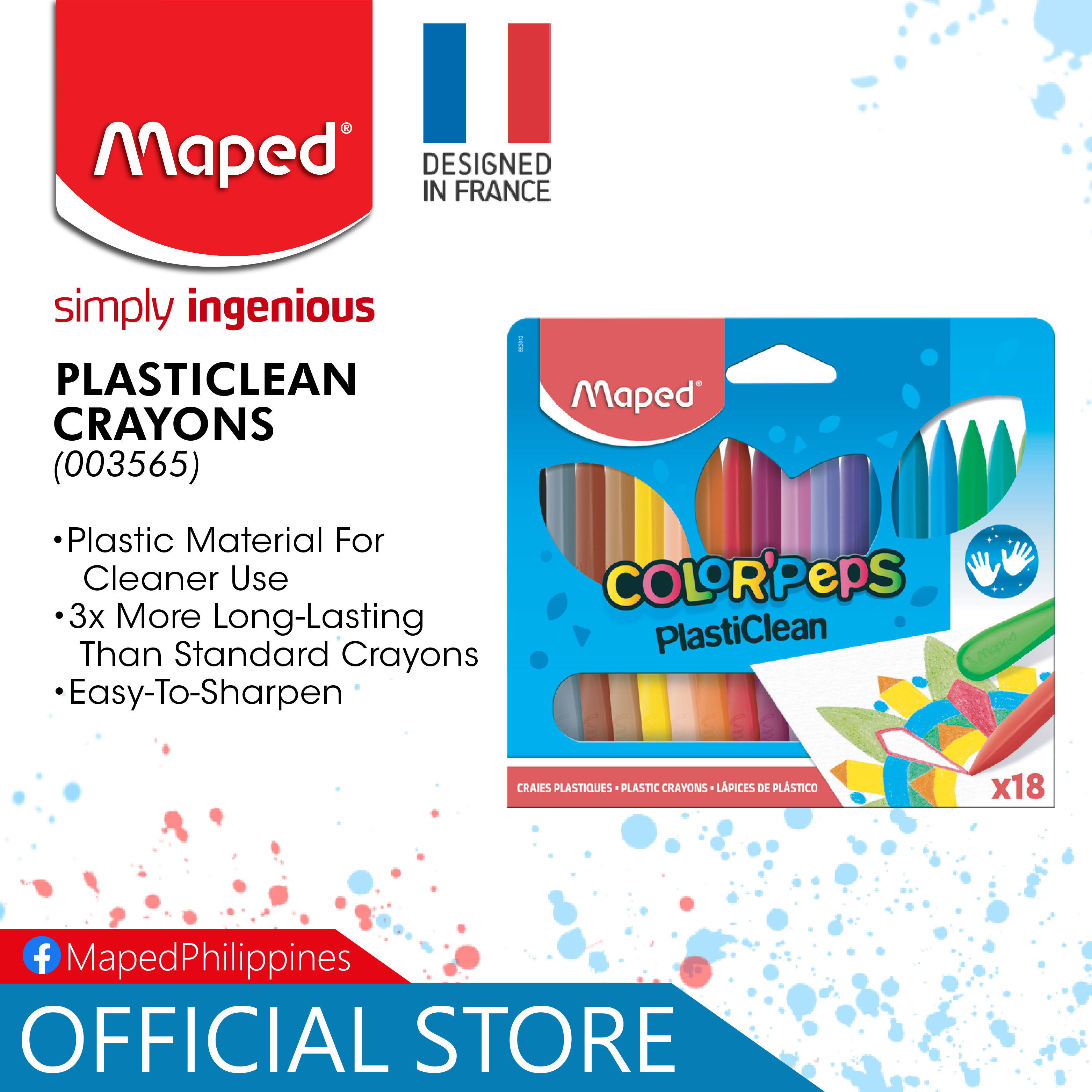 Maped Color'Peps Plasticlean Crayons 