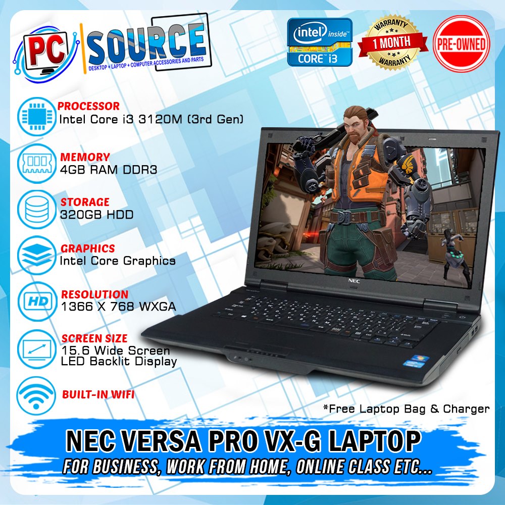 Nec Versapro Vx G Notebook Laptop Intel Core I3 3rd Gen 4gb 8gb Ram Ddr3 3gb Hdd Free Laptop Bag Charger We Also Sell Desktop Computer Pc Gaming Pc Intel Core
