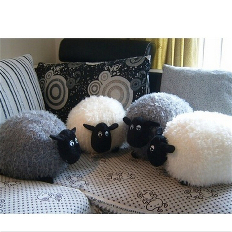 KCY White/Gray Sheep Character Stuffed Soft Plush Toys Kids Baby Toy Or Cushion