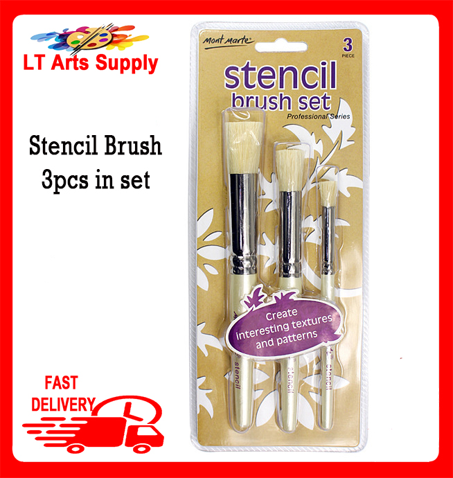 MONT MARTE Professional Stencil Brush Set 12/8/4