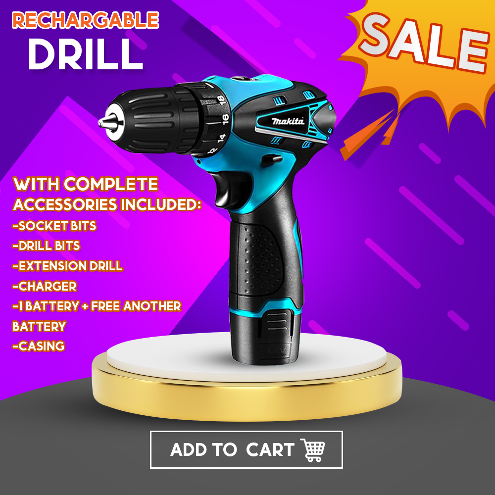 M.akita Cordless Drill 12V 3 Systems Cordless electric drill with Tools