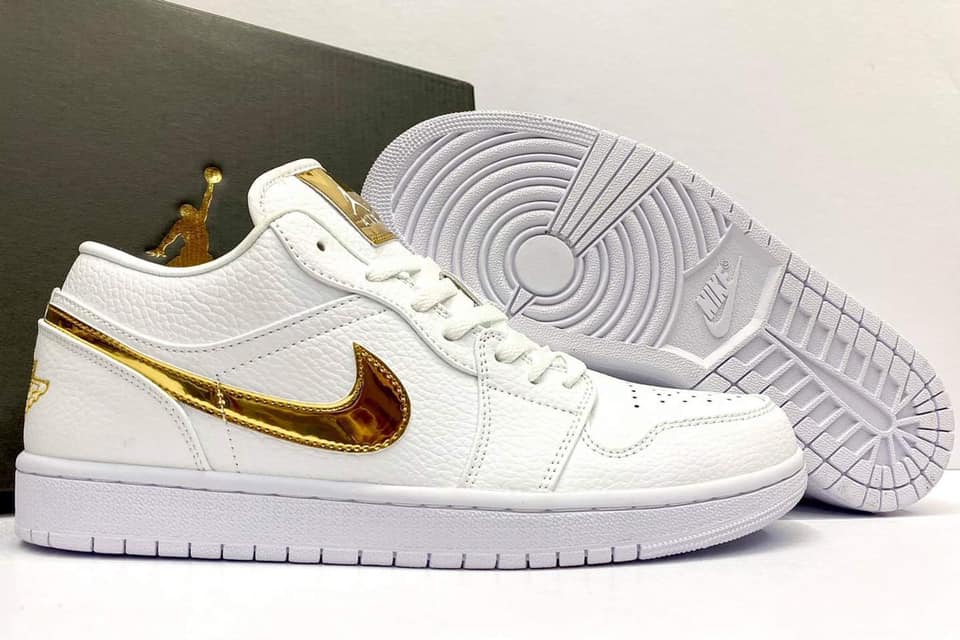 White And Gold Women S Sneakers Online