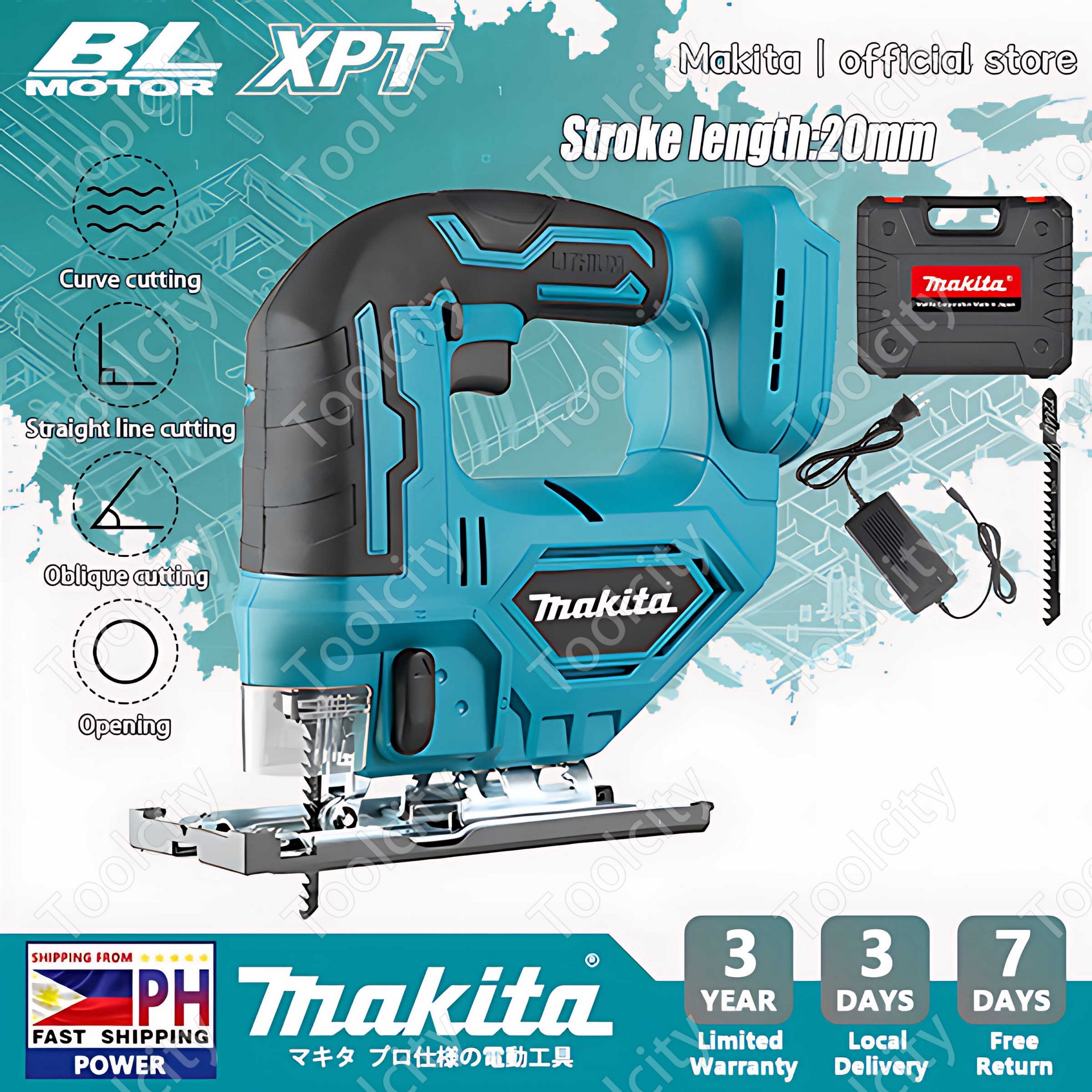 Makita Cordless Jigsaw Wood Cutter Brushless Electric Jig Saw Protable ...