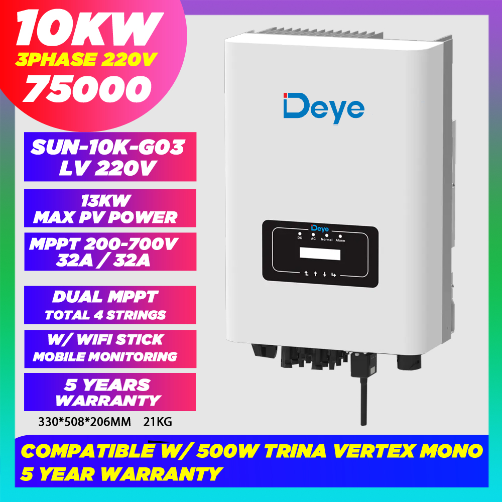 DEYE 3 Phase Delta 220V Grid Tie Solar inverter 10kw 20kw | Lazada PH