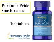 PURITAN'S PRIDE ZINC FOR ACNE 100 TABLETS