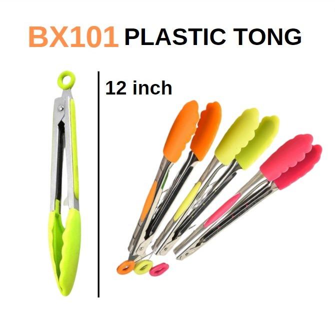 Cookware Plastic Tongs Clip NonStick Heat Resistance Stainless Steel
