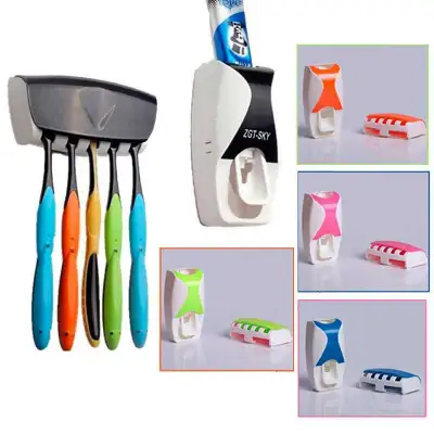 Touch Me Automatic Toothpaste Dispenser with Toothbrush Holder
