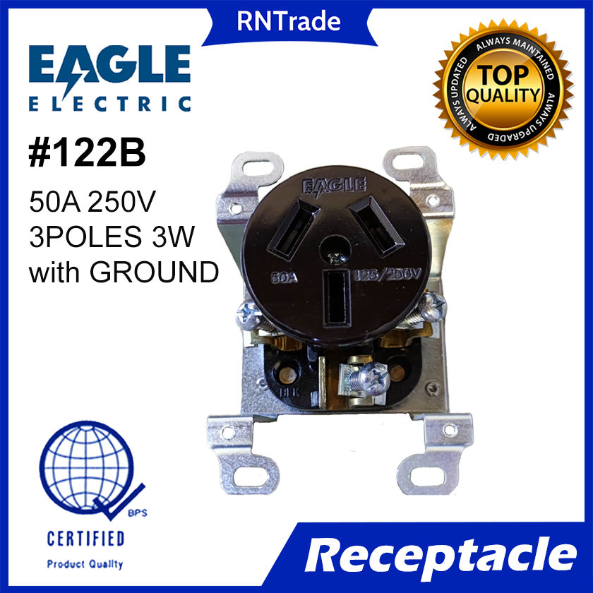 EAGLE ELECTRIC Range Outlet with Ground 50A 250V 3P 3W CAT122 Lazada PH