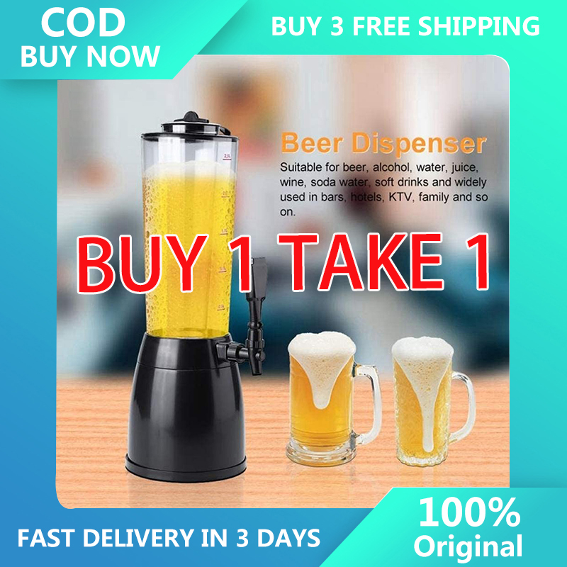 3L Beer Tower Drink Dispenser with Removable Ice Tube Everly Quinn Size: 101.5 oz.